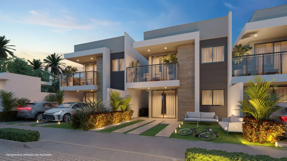 Lançamento à venda em Eusébio: Casa duplex com 4 suítes em condomínio fechado no Eusébio